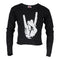 Long Sleeve Crop Crew with Rock Hand - Denny's