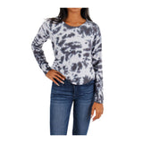 Long Sleeve Black Crush Tie Dye Crop Crew - Denny's
