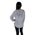 Long Sleeve Hooded Hi Low Top with Black Lip - Denny's