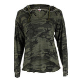 Long Sleeve Camo Hi Low Crew - Denny's