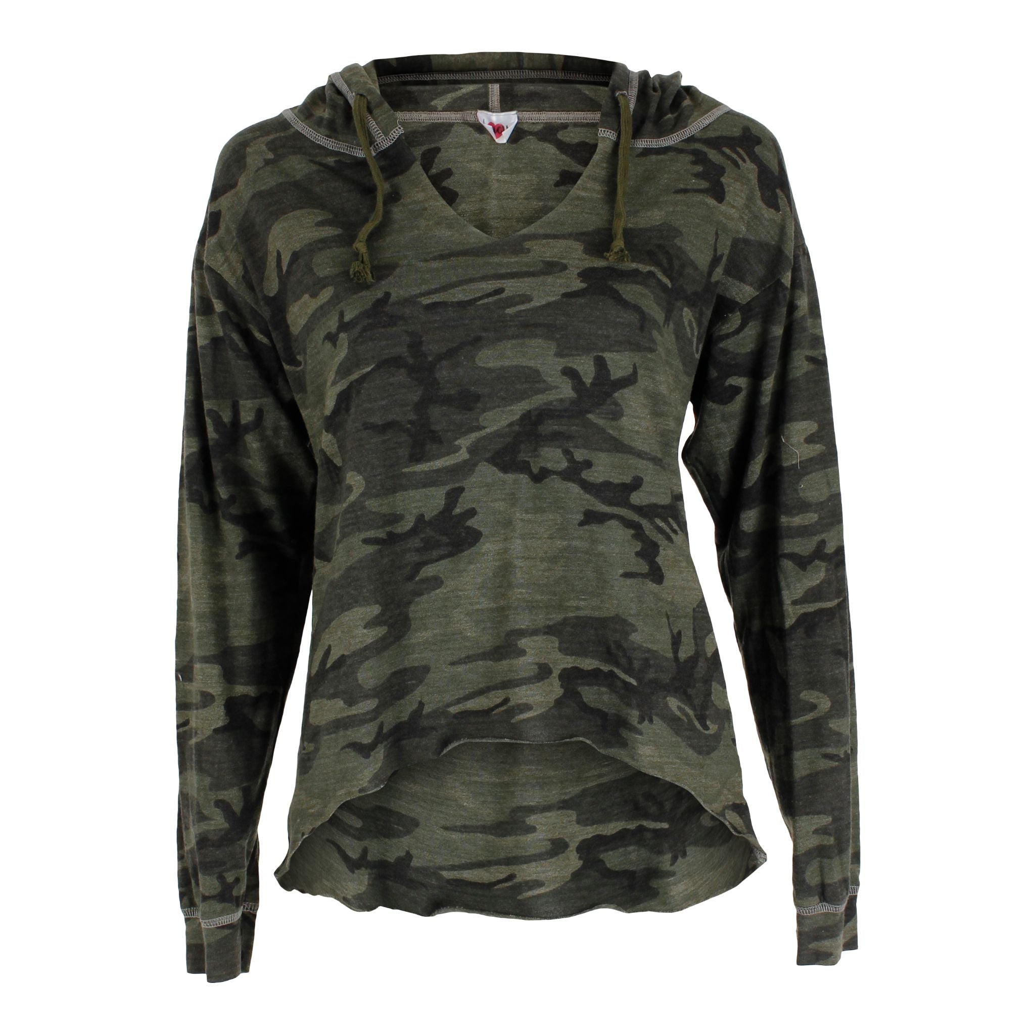 Long Sleeve Camo Hi Low Crew - Denny's