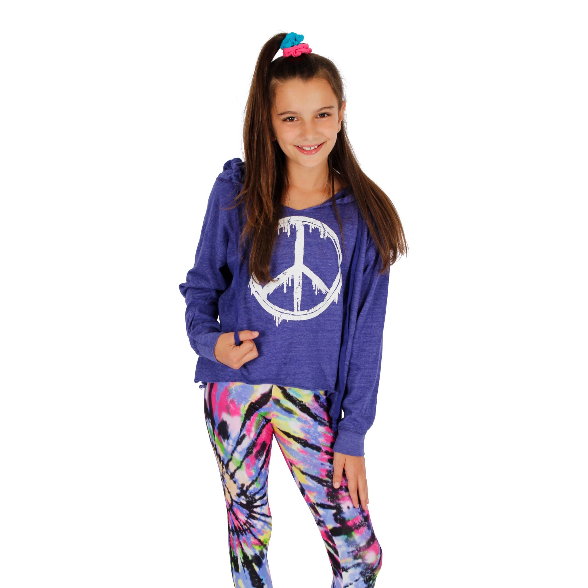 Long Sleeve Vintage Drippy Peace Sign Hoody - Denny's