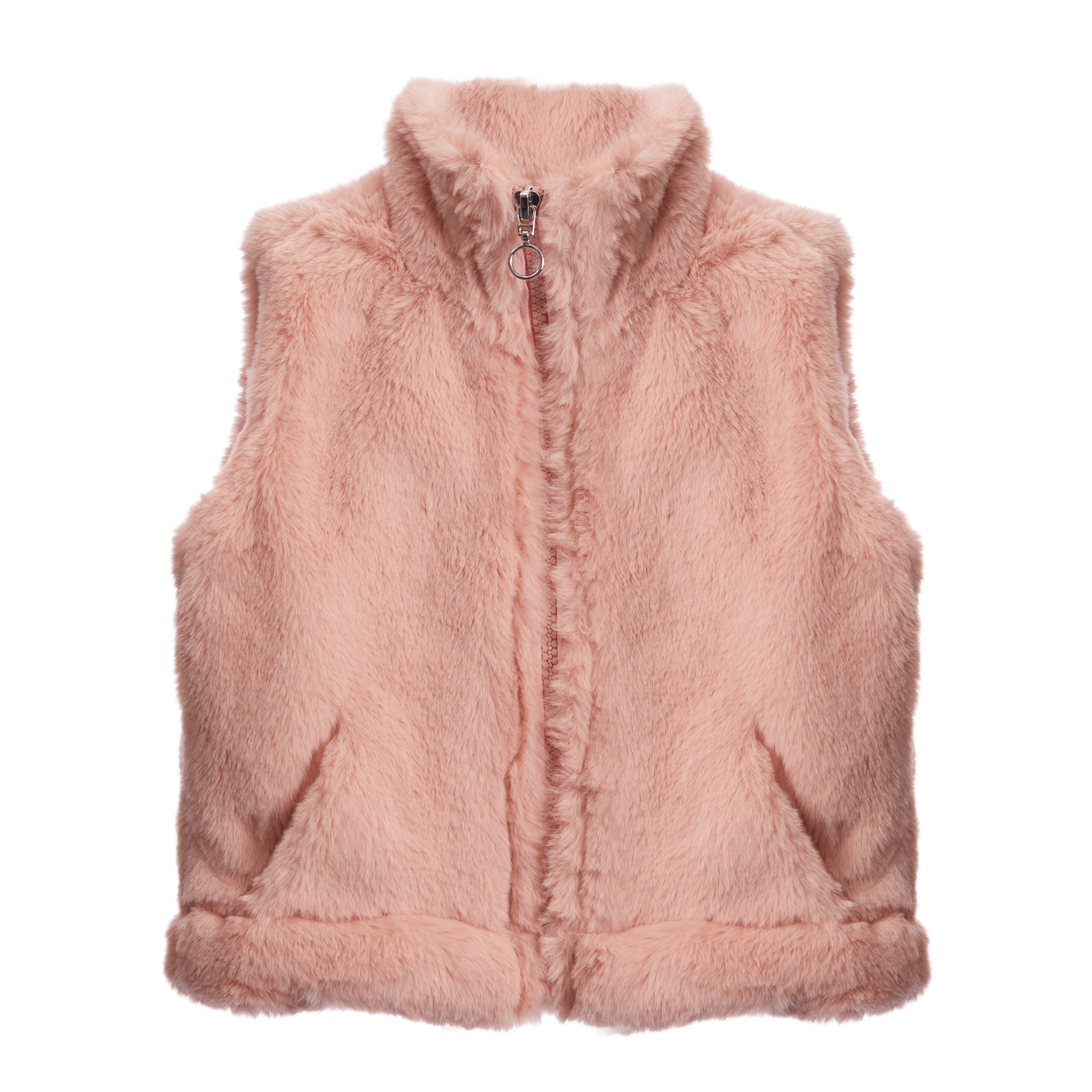Faux Fur Zip Vest - Denny's