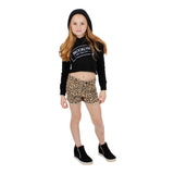 Long Sleeve Hi Lo Cropped Hoody with Brooklyn - Denny's