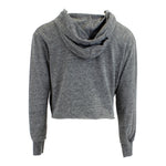 Long Sleeve Cropped Hoody with Smiley Face - Denny's