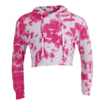 Long Sleeve Hi Lo Tie Dye Cropped Hoody - Denny's
