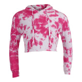 Long Sleeve Hi Lo Tie Dye Cropped Hoody - Denny's