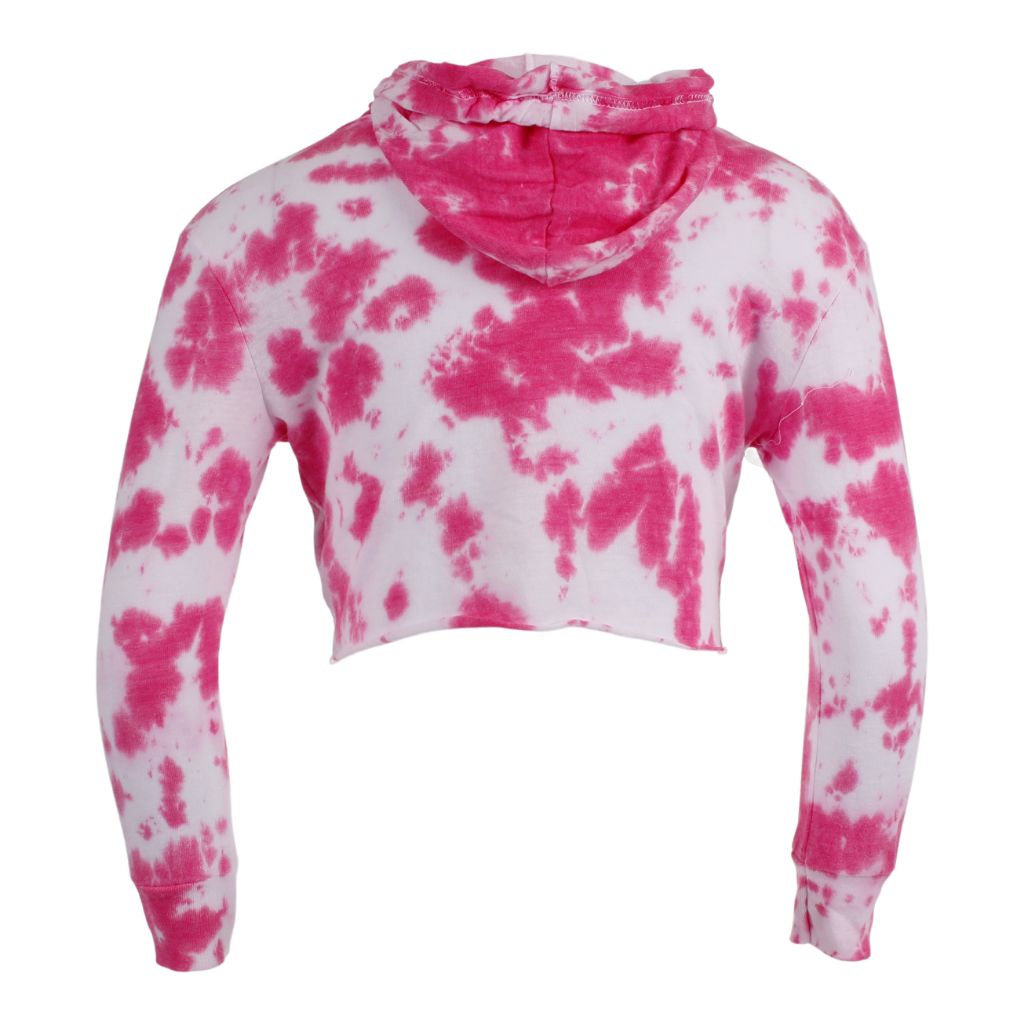 Long Sleeve Hi Lo Tie Dye Cropped Hoody - Denny's