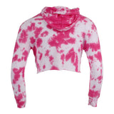 Long Sleeve Hi Lo Tie Dye Cropped Hoody - Denny's