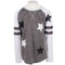 Long Sleeve Varsity Baseball Top with Scattered Stars - Denny's