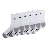 Youth Size 6 Pack Crew Socks - Shoe Size 3Y - 9 - Denny's