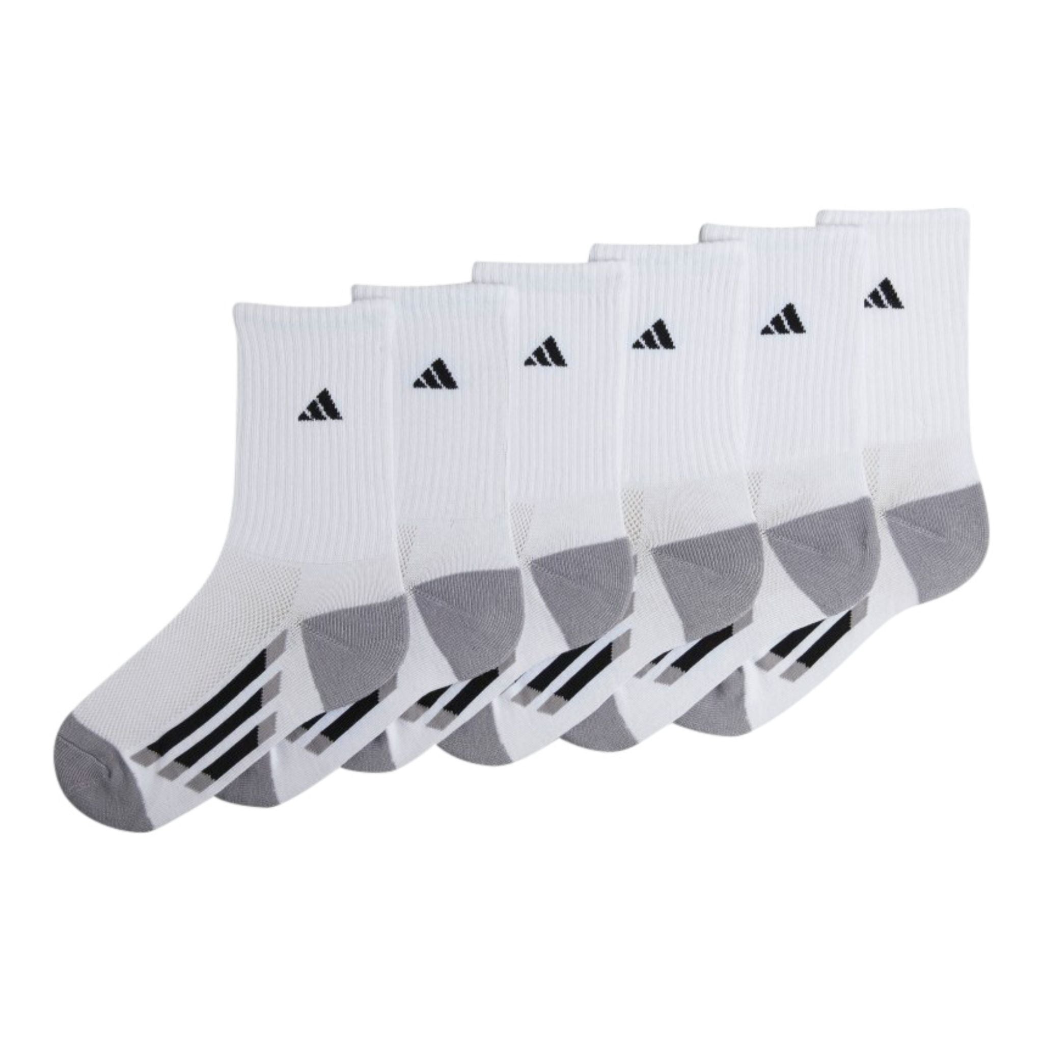 Youth Size 6 Pack Crew Socks - Shoe Size 3Y - 9 - Denny's