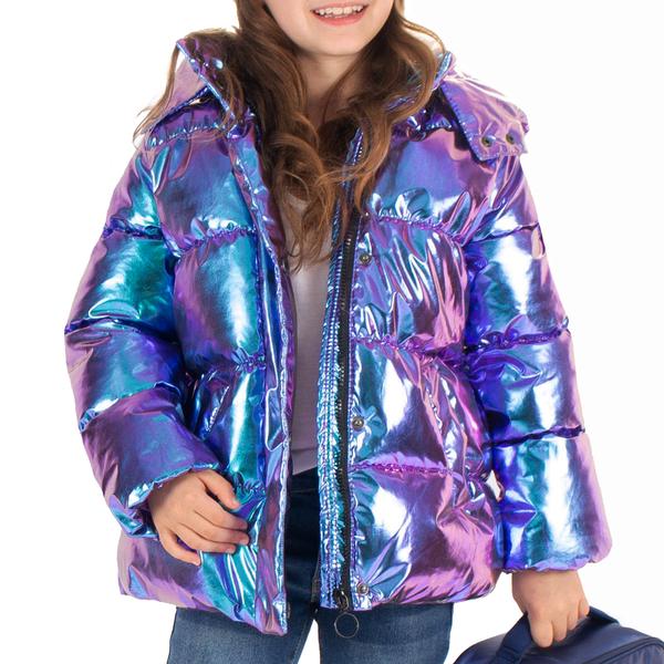 Iridescent Shiny Puffer Jacket - Denny's