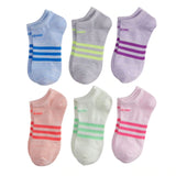 Girls S 6pk No Show socks Shoe Size 9C-1Y - Denny's