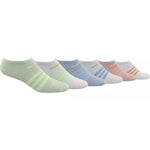 Girls Wht 6pk M No Show socks Shoe Size 13C-4Y - Denny's