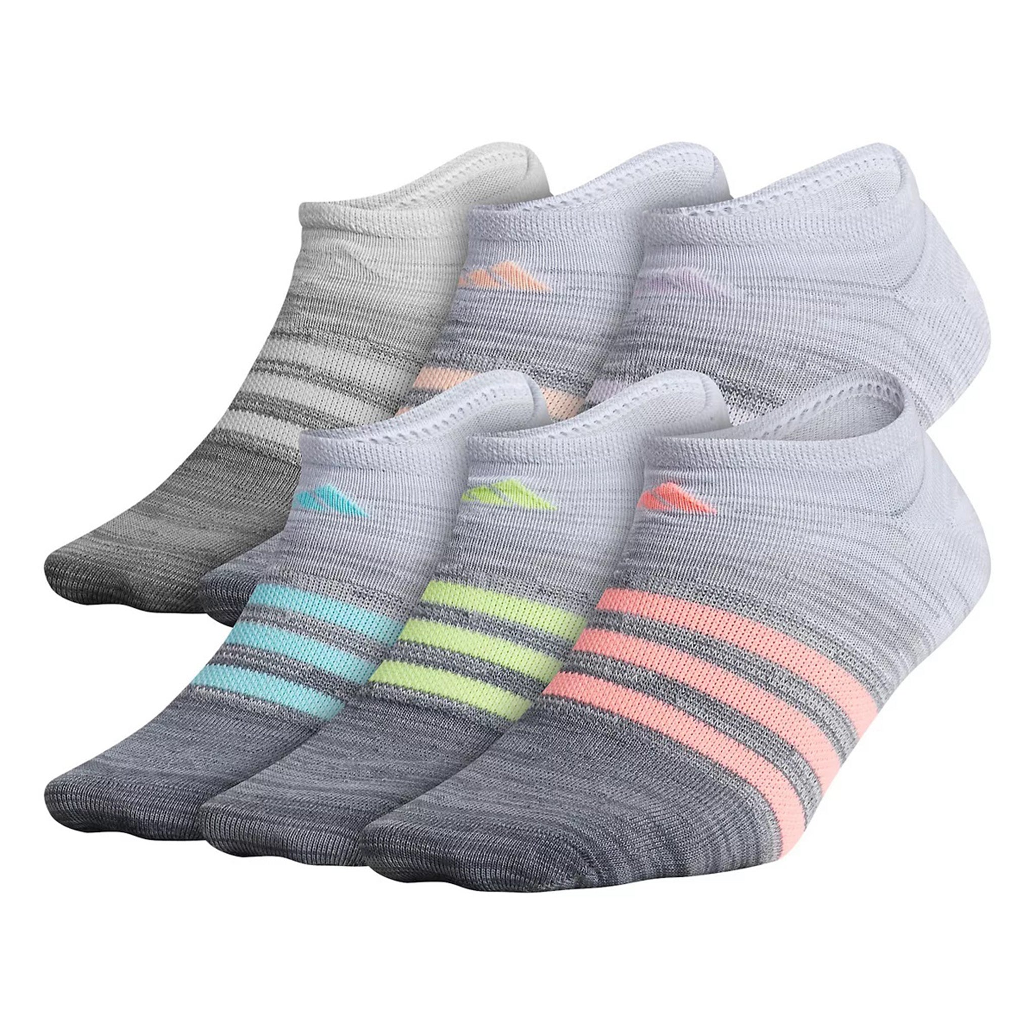 Girls 6pk No Show-Medium - Denny's
