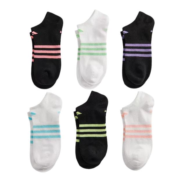 Girls 6pk No Show- Large - Denny's