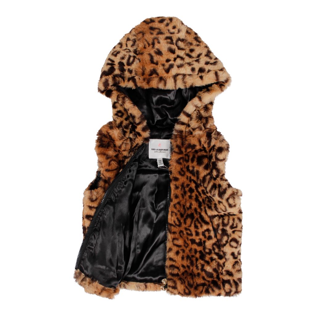 Leopard Hooded Vest - Denny's