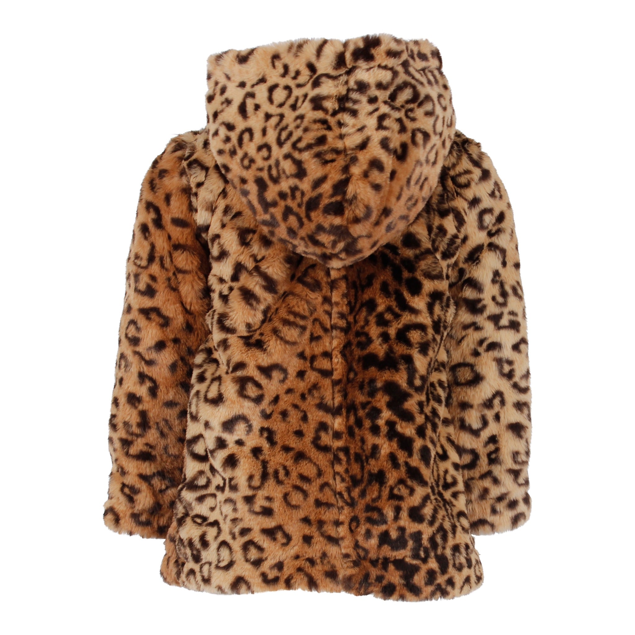 Leopard Zip Up Hooded Fur Jacket - Denny's