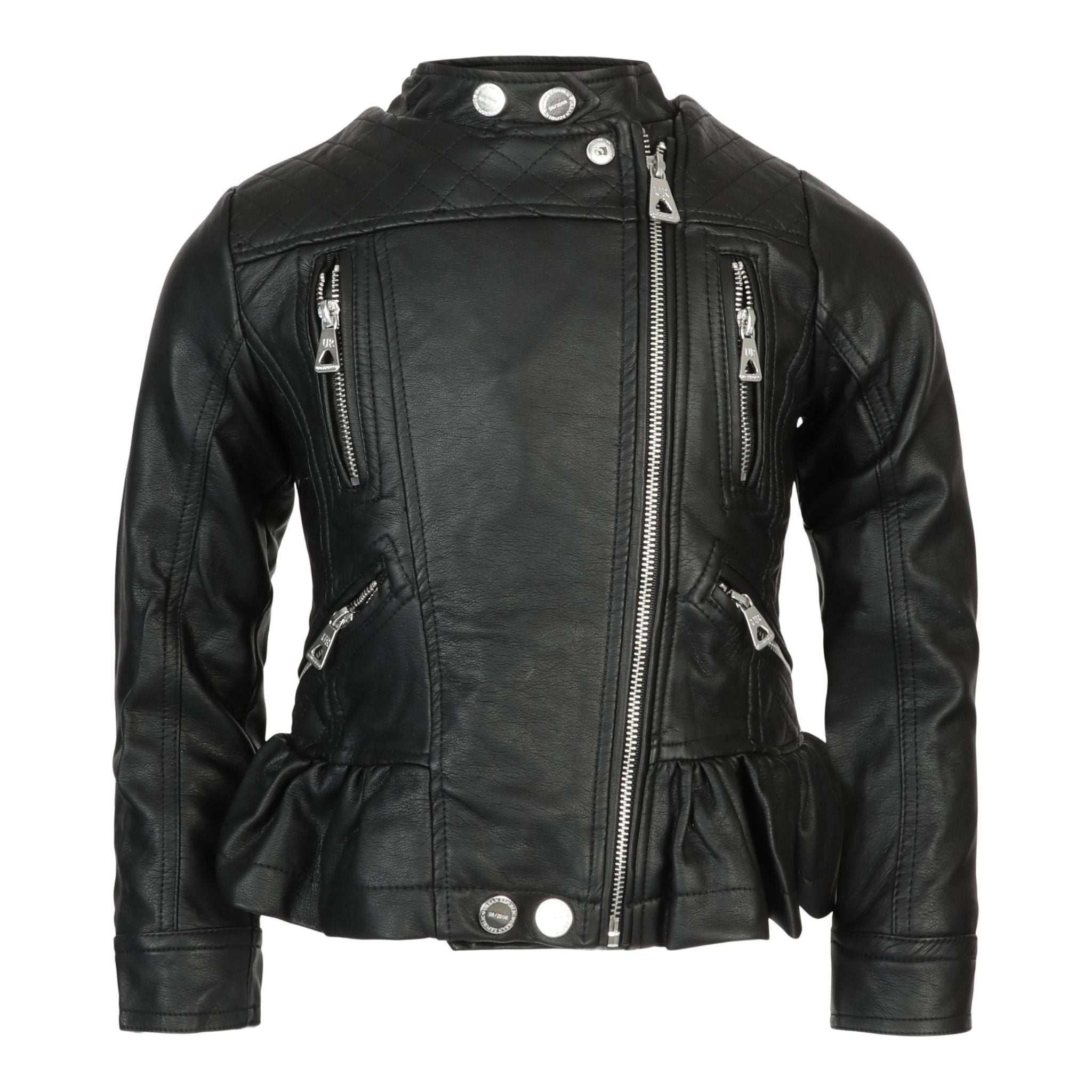 Faux Leather Peplum Moto Jacket - Denny's