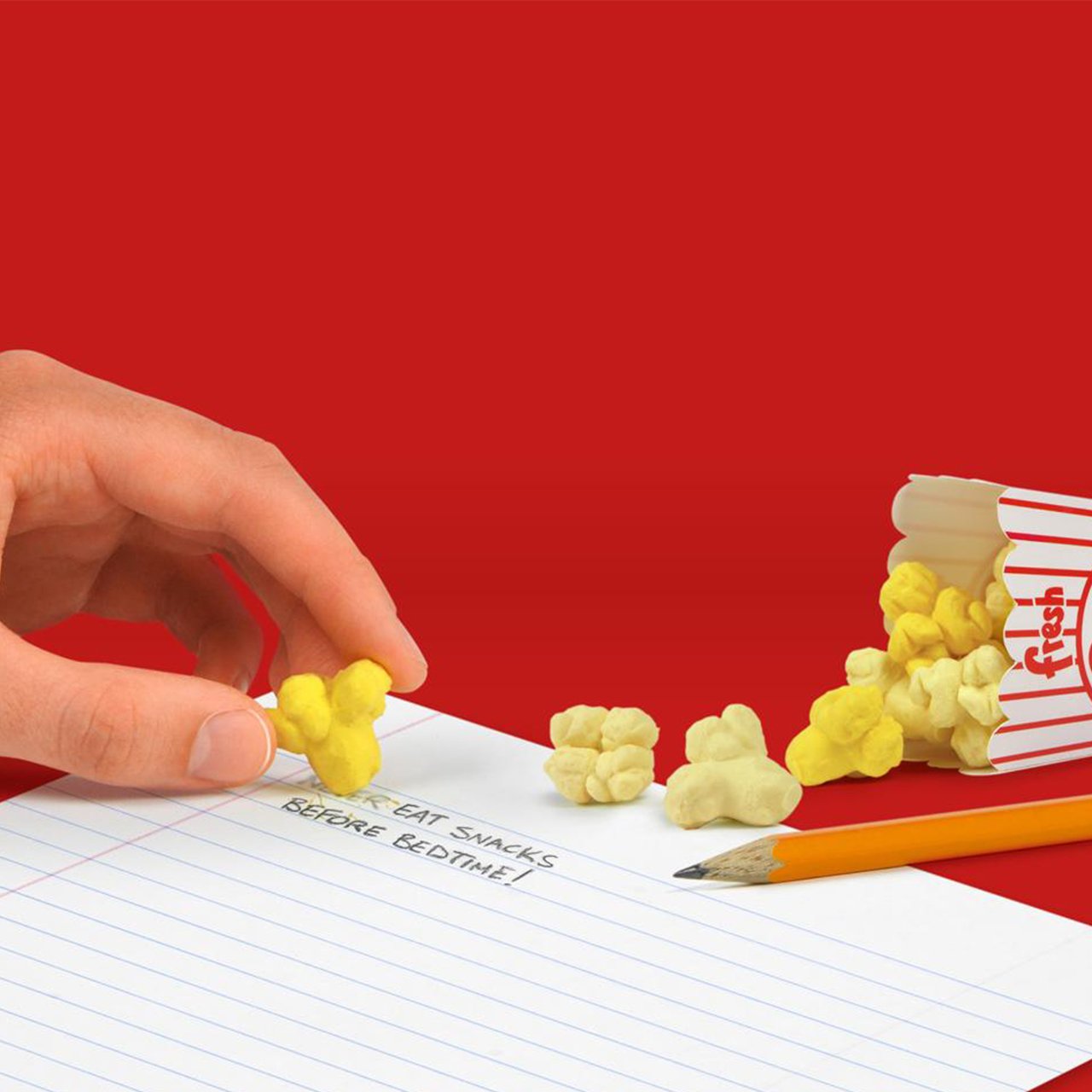 Fresh Popcorn Erasers - Denny's