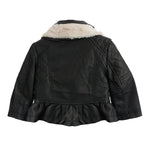 Faux Fur Collar Peplum Moto Jacket - Denny's