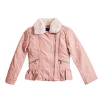 Faux Fur Collar Peplum Moto Jacket - Denny's