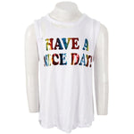 Clavical Cut Out Tank with Have a Nice Day - Denny's