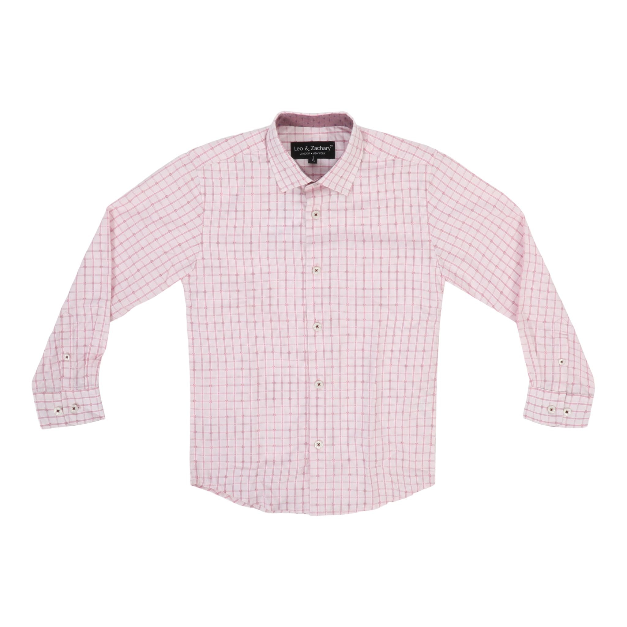 Blush Window Pane Dress Shirt - Denny's