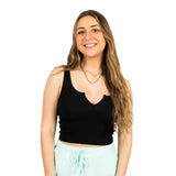 Split Neck Cropped Tank - Denny's