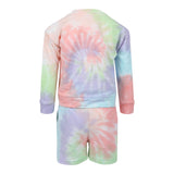 2pc Long Sleeve Sweatshirt/Short Set Salmon Rose - Denny's