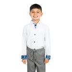 White with Camo Dress Shirt - Denny's