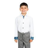 White with Camo Dress Shirt - Denny's