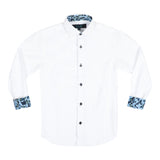 White with Camo Dress Shirt - Denny's