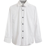 White & Black Plaid Cuff Dress Shirt - Denny's