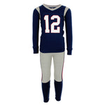 Navy & Grey Two Piece Football PJ Set - Denny's