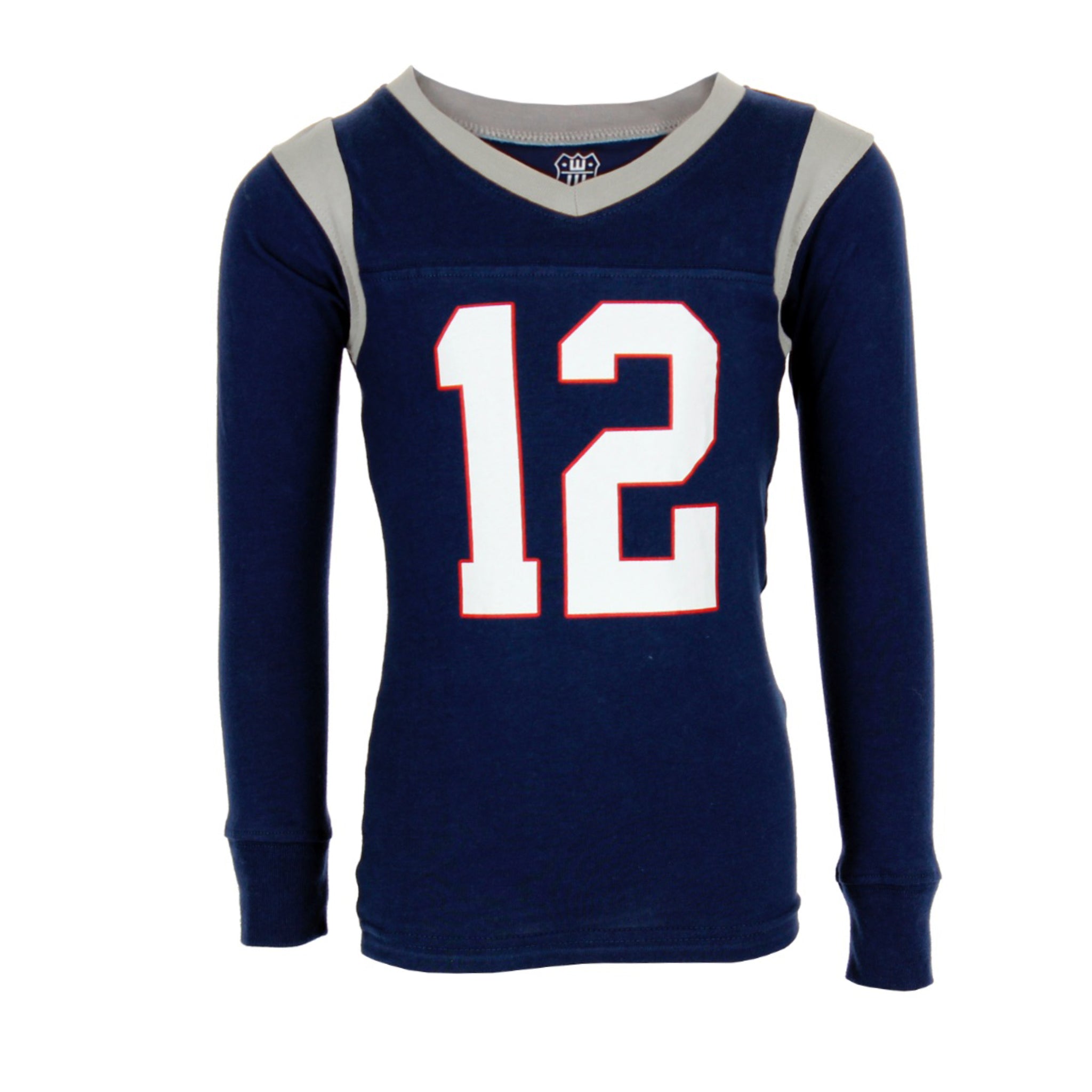 Navy & Grey Two Piece Football PJ Set - Denny's