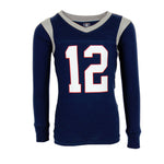 Navy & Grey Two Piece Football PJ Set - Denny's