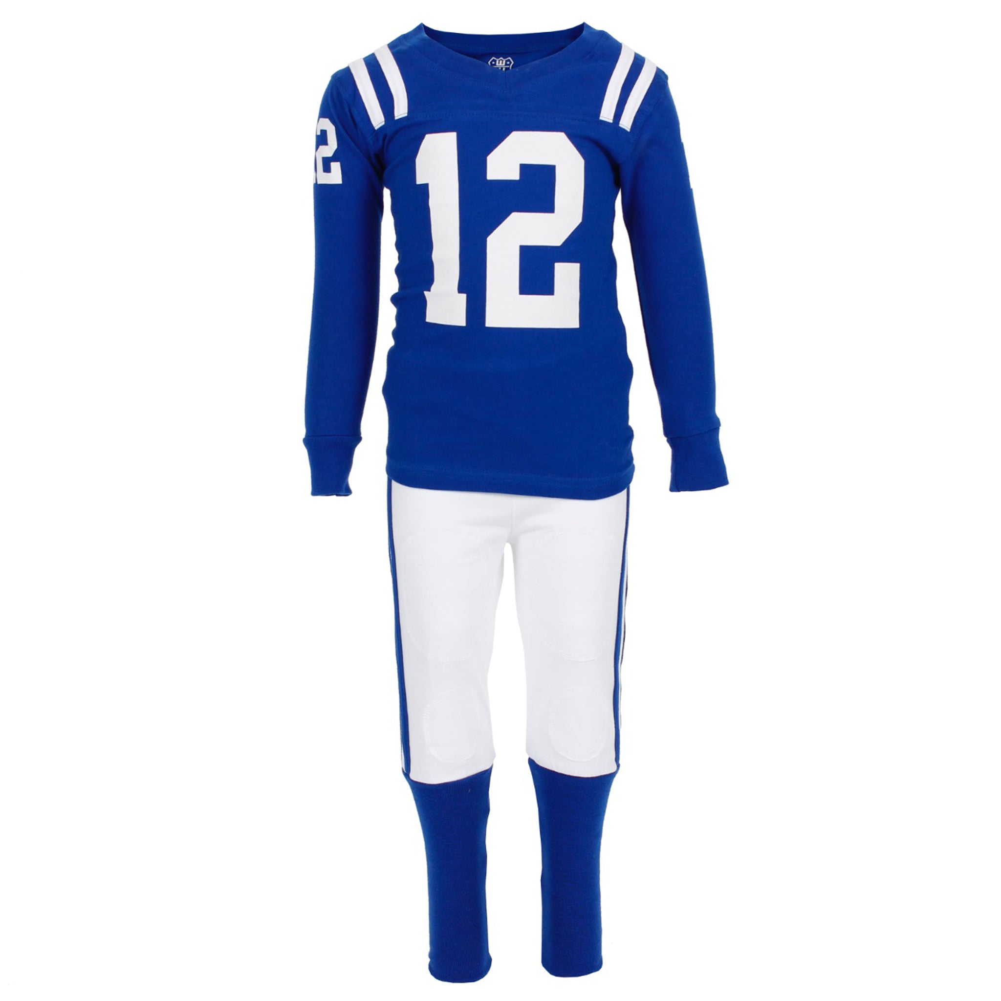 Blue & White Football Two Piece PJ Set - Denny's