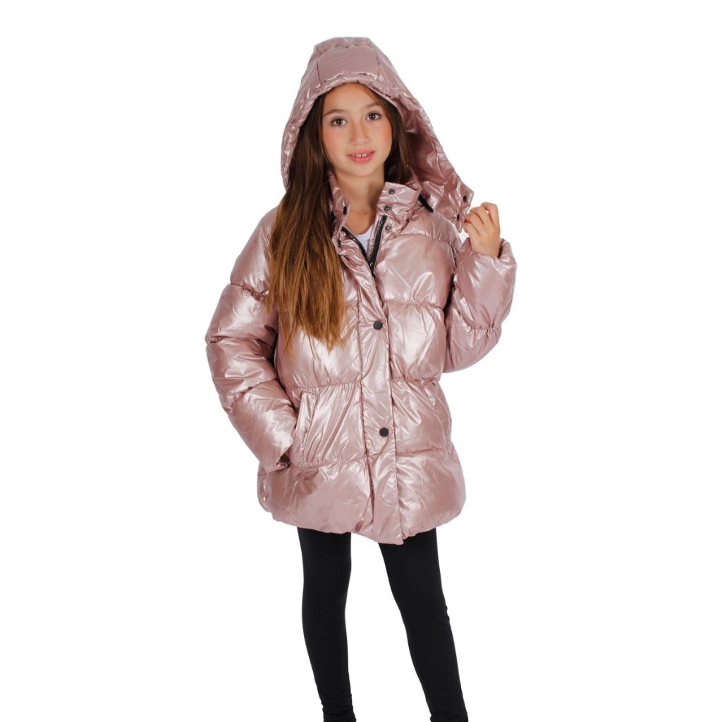 Rose Gold Metallic Puffer Jacket - Denny's