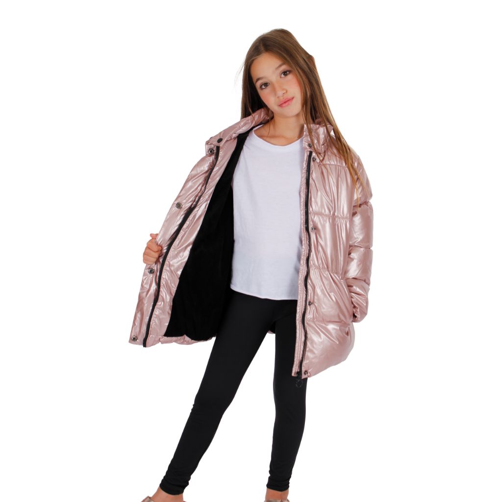 Rose Gold Metallic Puffer Jacket - Denny's