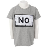 Short Sleeve Tee with Tie & Yes/No Sequin - Denny's
