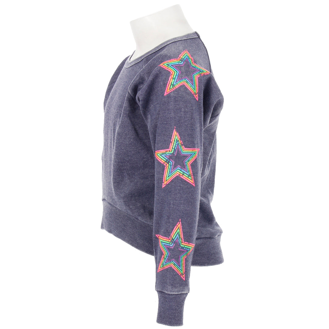 Sweatshirt with Neon Stars - Denny's