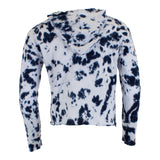 Navy/White Tye Dye Long Sleeve Jersey Hoody - Denny's