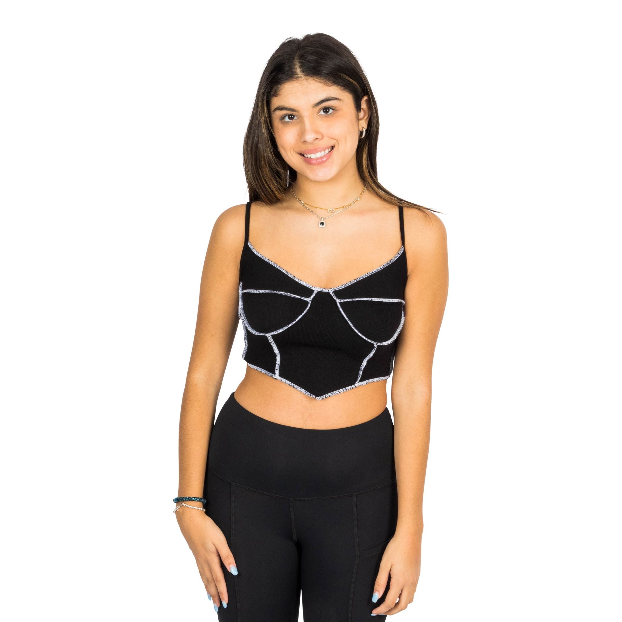 Contrast Stitch Hanky Hem Cami - Denny's