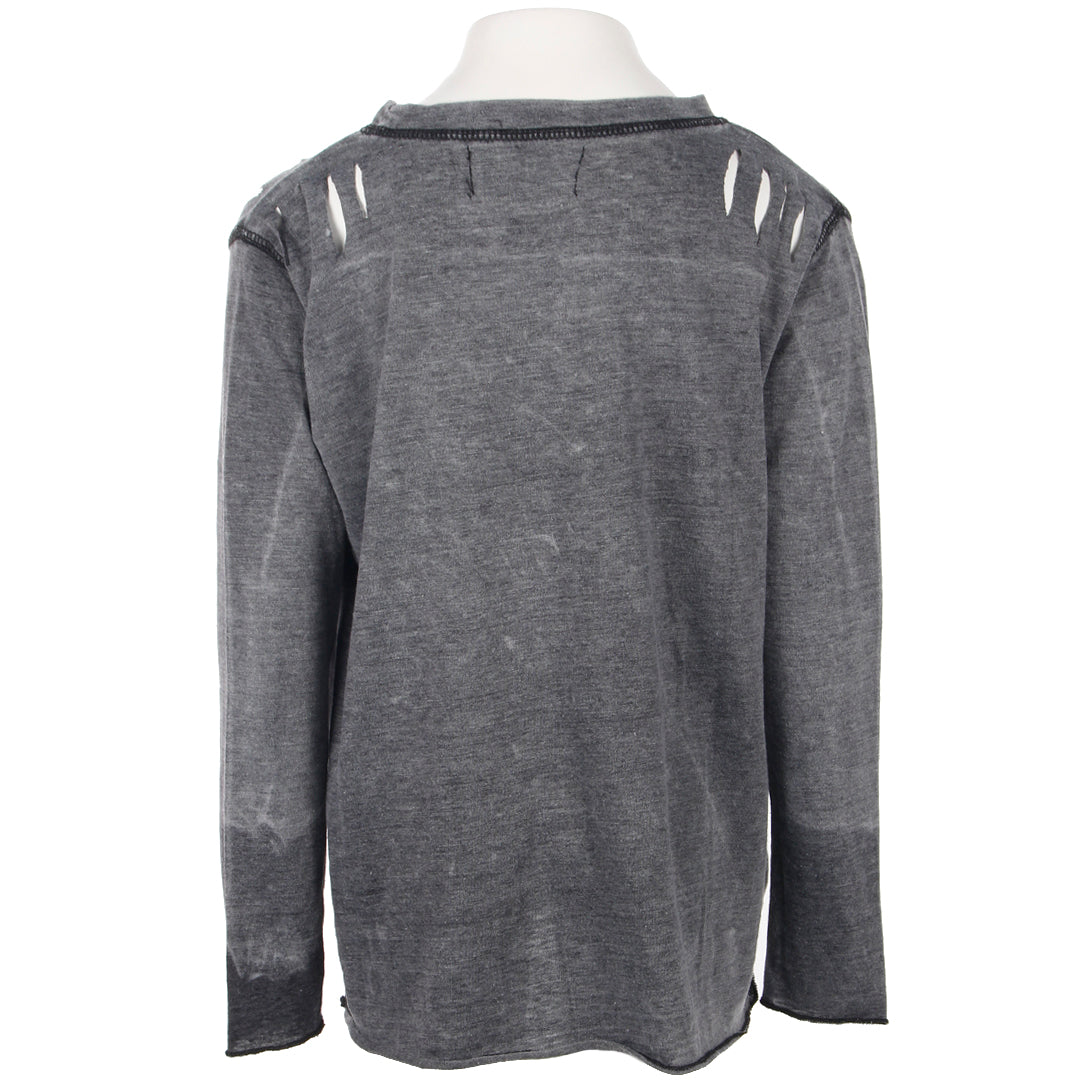 Long Sleeve Cutouts Top with Good Vibes and Primary Stars - Denny's
