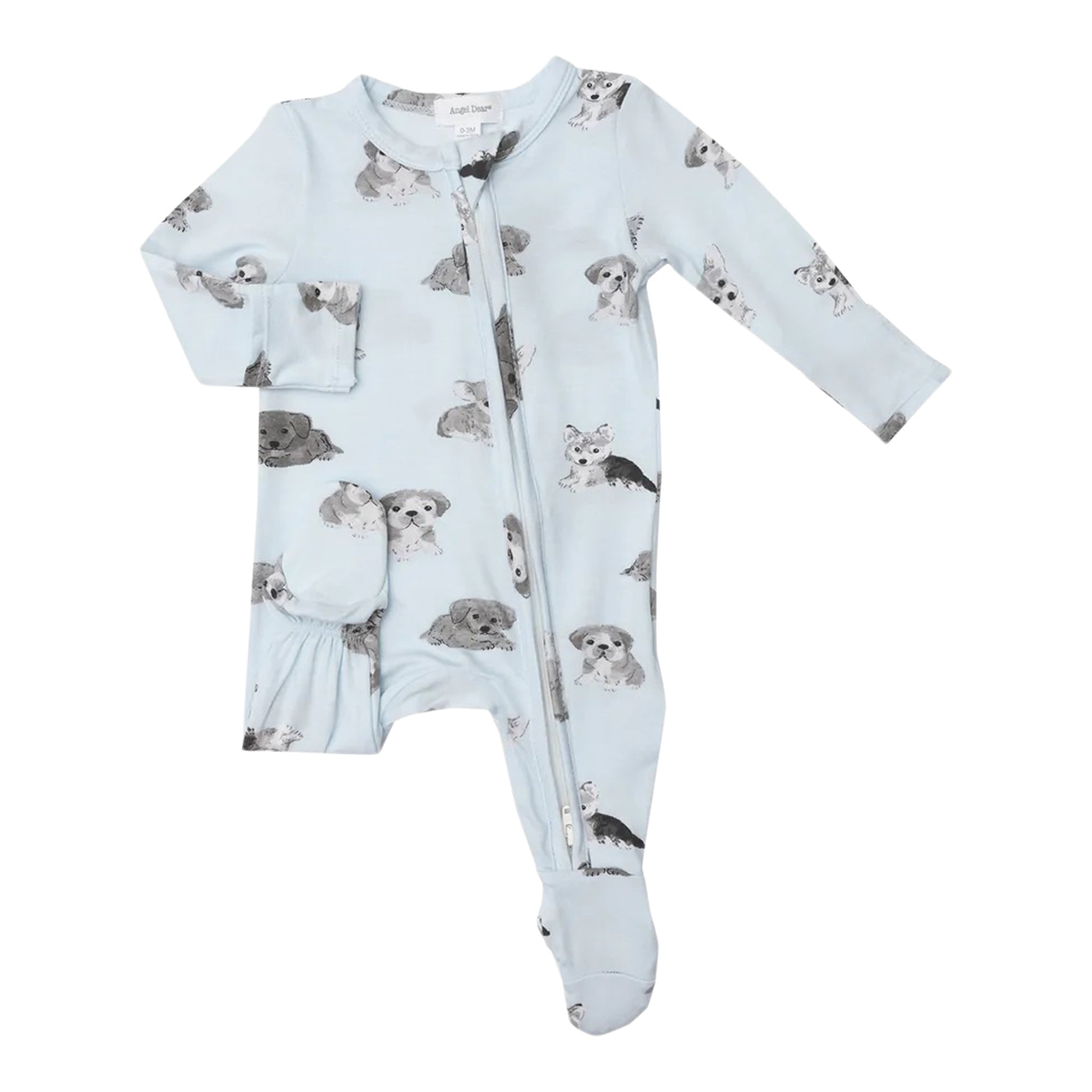 Blue Puppies Zipper Footie - Denny's