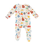 Happy Music Zipper Footie - Denny's