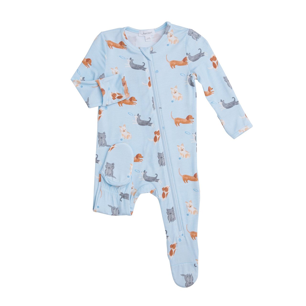 Puppy Play Print Zipper Footie - Denny's