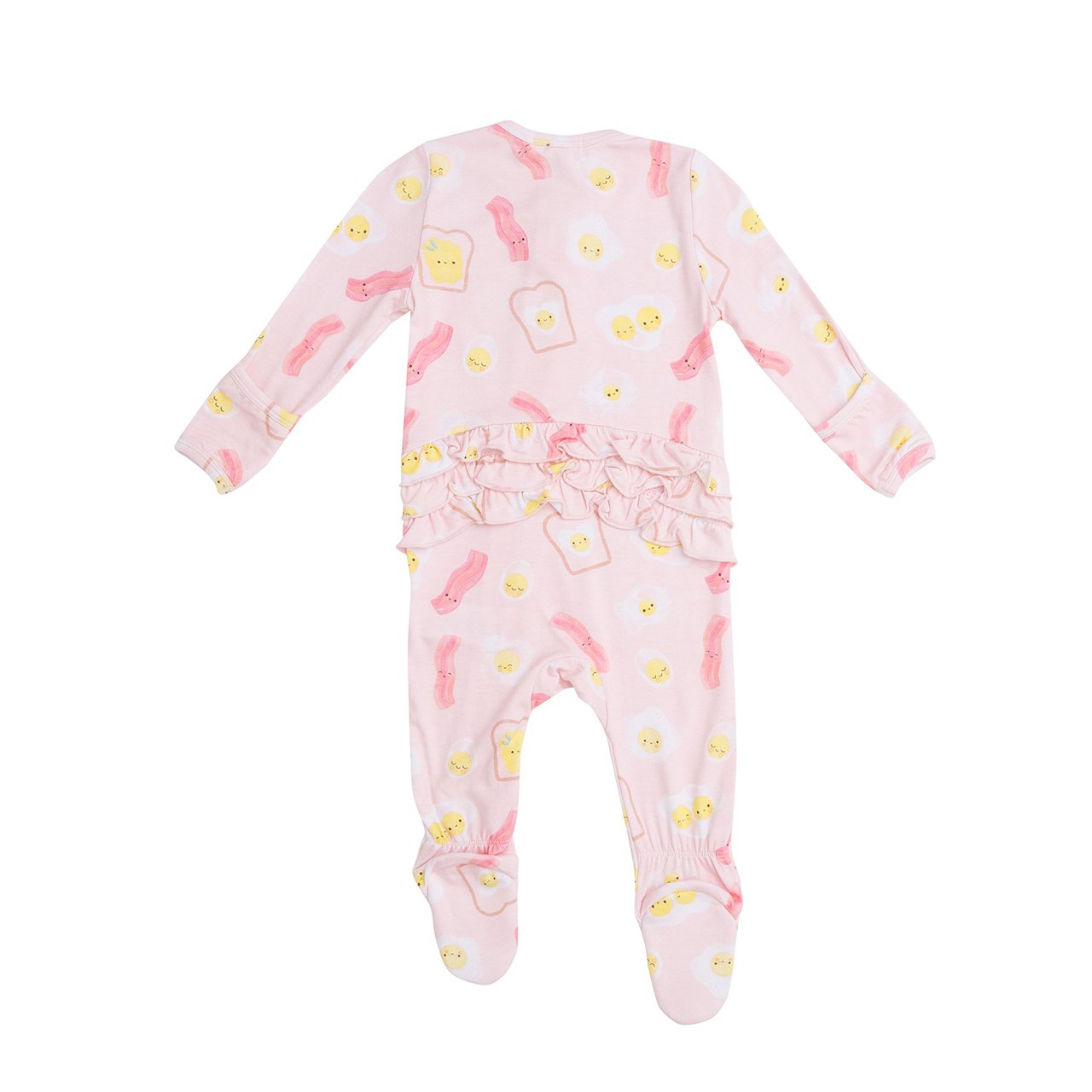 Bacon & Eggs Pink Zipper Footie - Denny's